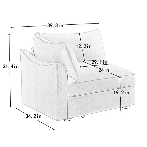 Sofa LSF Velvet-Green Default -DTYStore