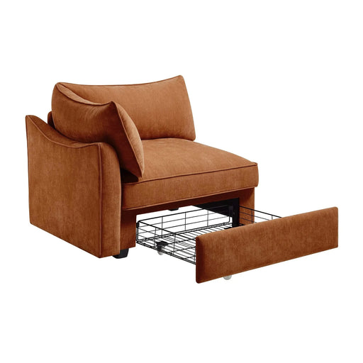 Sofa LSF Velvet-Orange Default -DTYStore