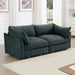 Sofa with pull-out storage drawers under each seat, crescent armrests and wraparound back Gray -DTYStore