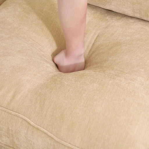 Sofa with pull-out storage drawers under each seat, crescent armrests and wraparound back Wheat -DTYStore