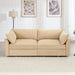 Sofa with pull-out storage drawers under each seat, crescent armrests and wraparound back Wheat -DTYStore