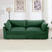 Sofa with pull-out storage drawers under each seat, crescent armrests and wraparound back Green -DTYStore