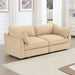 Sofa with pull-out storage drawers under each seat, crescent armrests and wraparound back Wheat -DTYStore