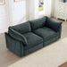 Sofa with pull-out storage drawers under each seat, crescent armrests and wraparound back Gray -DTYStore
