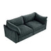 Sofa with pull-out storage drawers under each seat, crescent armrests and wraparound back Gray -DTYStore
