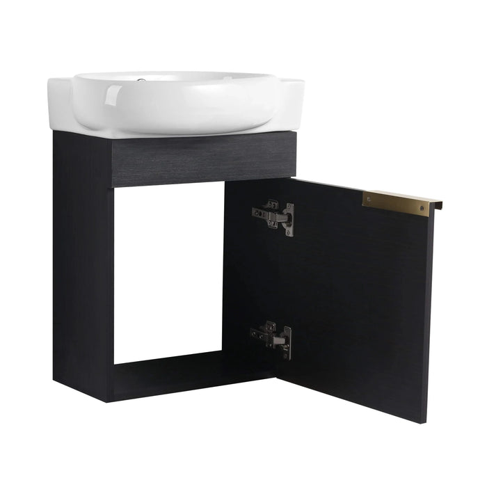 Soft Close Doors Bathroom Vanity With Sink,16 Inch For Small Bathroom Default -DTYStore