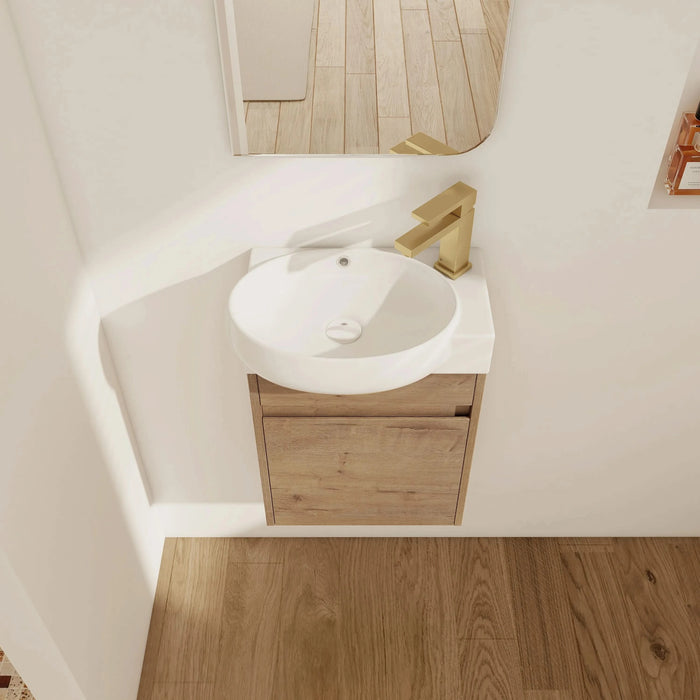 Soft Close Doors Bathroom Vanity With Sink,16 Inch For Small Bathroom Default -DTYStore