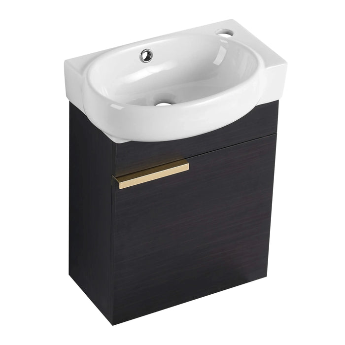Soft Close Doors Bathroom Vanity With Sink,16 Inch For Small Bathroom Default -DTYStore