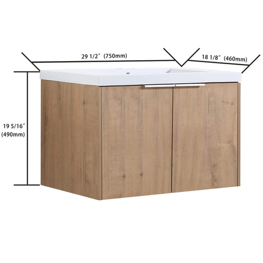Soft Close Doors Bathroom Vanity With Sink,30 Inch For Small Bathroom,30x18-00630 IMO(KD-Packing) Default -DTYStore