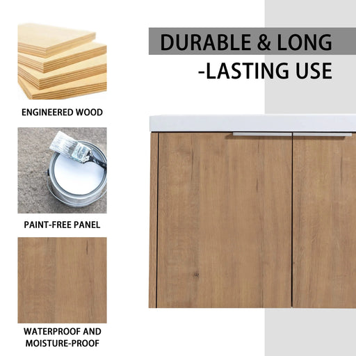 Soft Close Doors Bathroom Vanity With Sink,30 Inch For Small Bathroom,30x18-00630 IMO(KD-Packing) Default -DTYStore