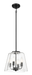 Soiree Four Candle Lights Pendant With Clear Glass - Black Finish Default -DTYStore