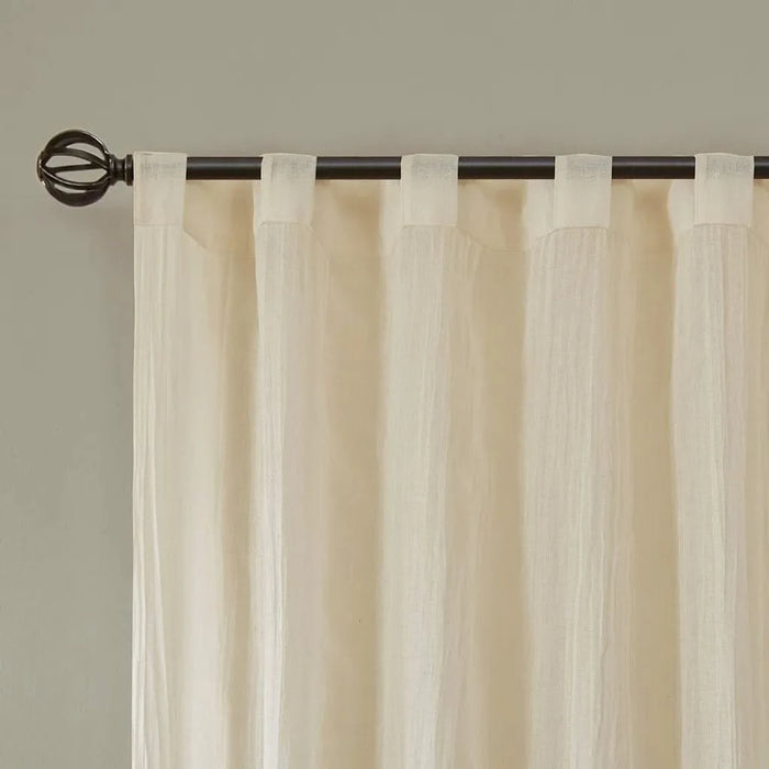 Solid Crushed Curtain Panel Pair(2 Pcs Window Panels) Default -DTYStore