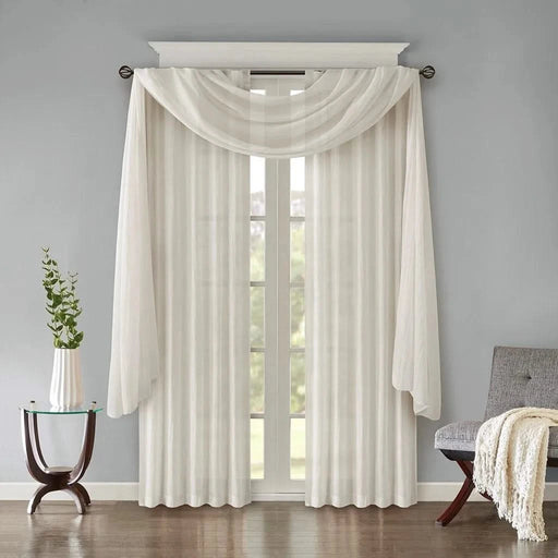 Solid Crushed Curtain Panel Pair(2 Pcs Window Panels) Default -DTYStore