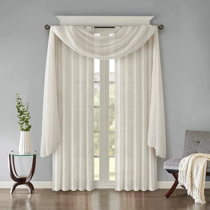 Solid Crushed Curtain Panel Pair(2 Pcs Window Panels) Default -DTYStore