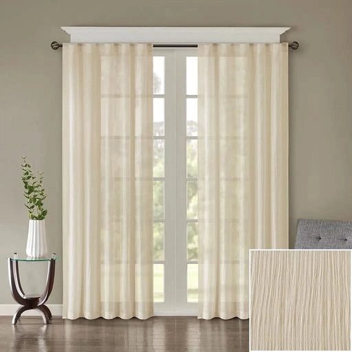 Solid Crushed Curtain Panel Pair(2 Pcs Window Panels) Default -DTYStore