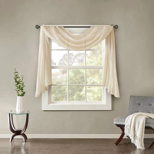 Solid Crushed Scarf Sheer Default -DTYStore