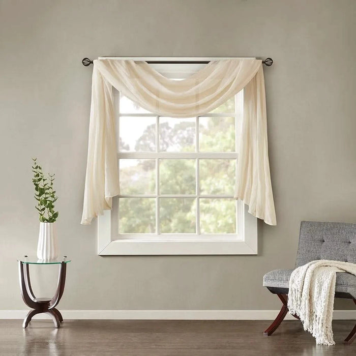 Solid Crushed Scarf Sheer Default -DTYStore