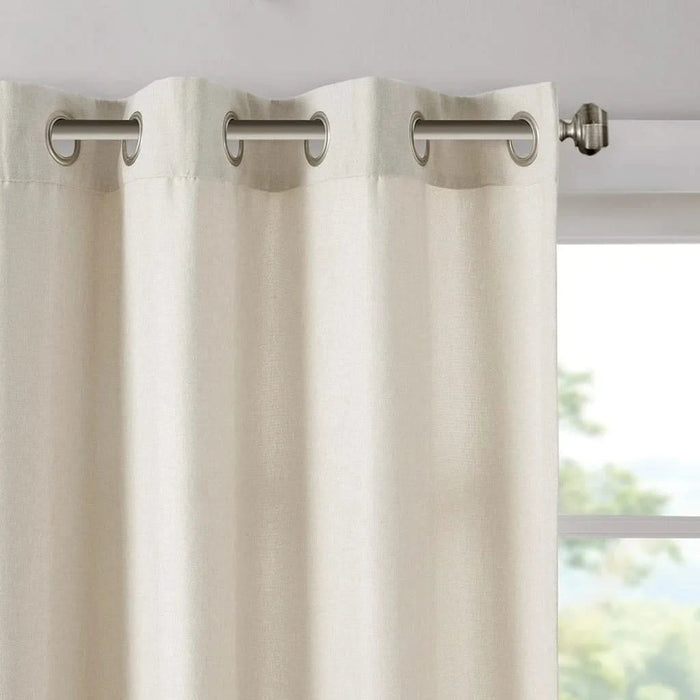 Solid Piece Dyed Grommet Top Curtain Panel Default -DTYStore