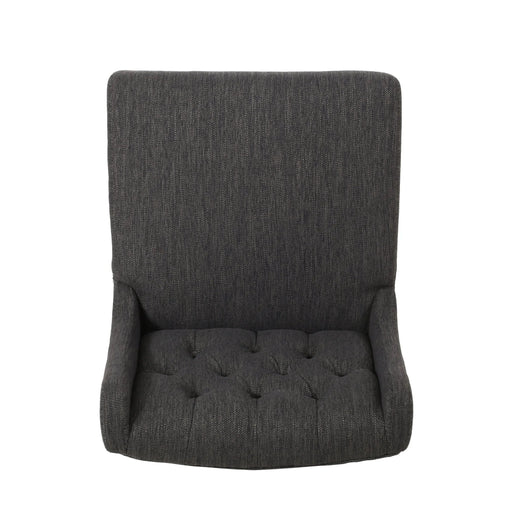 Solstara Upholstered Fabric Dining Barstool with Button Tufted and Wing Back, Charcoal Default -DTYStore
