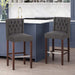 Solstara Upholstered Fabric Dining Barstool with Button Tufted and Wing Back, Charcoal Default -DTYStore