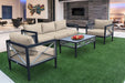 Sonoma Outdoor 4 piece Set in Dark Gray Finish and Taupe Cushions Default -DTYStore