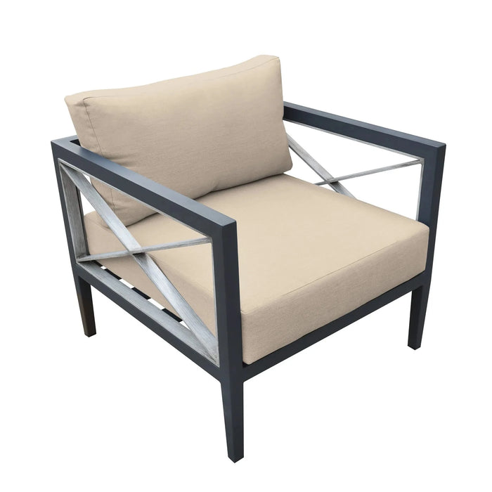 Sonoma Outdoor 4 piece Set in Dark Gray Finish and Taupe Cushions Default -DTYStore