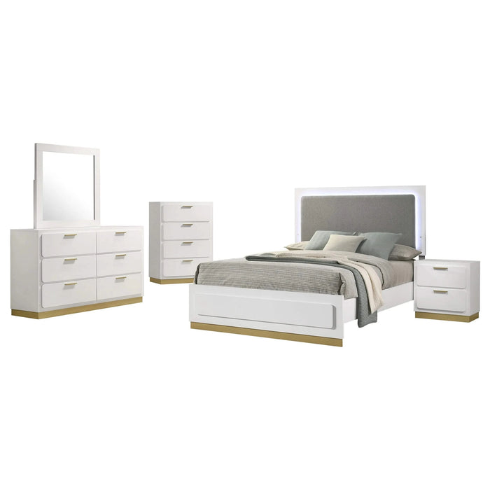 Sophia White 5-piece Eastern King Bedroom Set Default -DTYStore