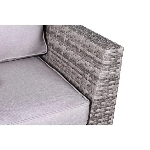 Sophisticated Outdoor 6-Person Wicker Seating Group with Cushions, Gray, HDPE Wicker, No Assembly Default -DTYStore