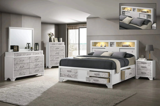 Soul Modern Style King 5PC Bedroom Set Made with wood in White Default -DTYStore
