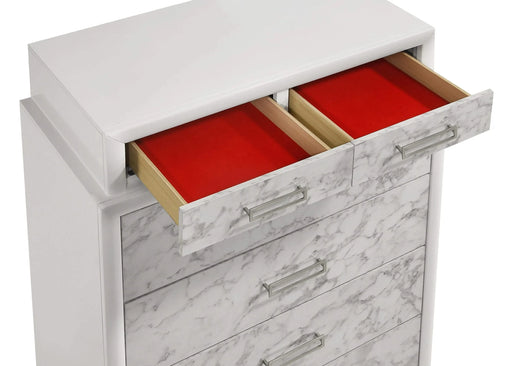 Soul Modern Style King 5PC Bedroom Set Made with wood in White Default -DTYStore