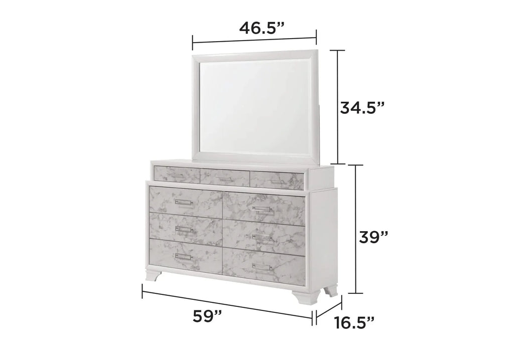 Soul Modern Style Queen 4PC Bedroom Set Made with wood in White(CA Inventory) Default -DTYStore