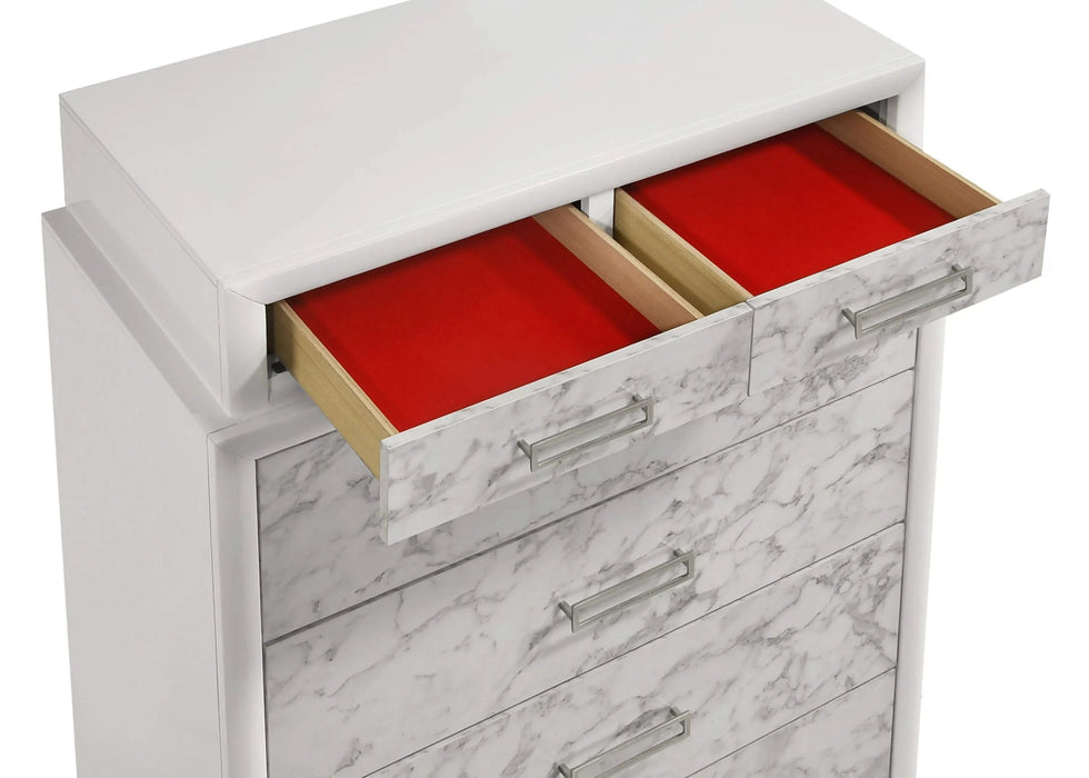 Soul Modern Style Queen 5PC Bedroom Set Made with wood in White(NJ Inventory) Default -DTYStore