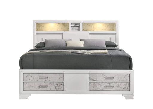 Soul Modern style Full 5PC bedroom set made with wood and Drawers in white Default -DTYStore