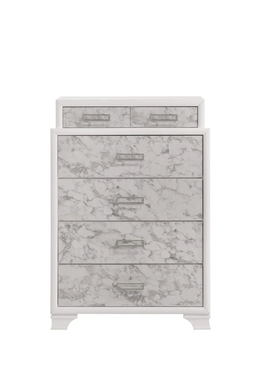 Soul Modern style Full 5PC bedroom set made with wood and Drawers in white Default -DTYStore