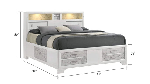Soul Modern style full 4PC bedroom set made with wood and Drawers in white Default -DTYStore