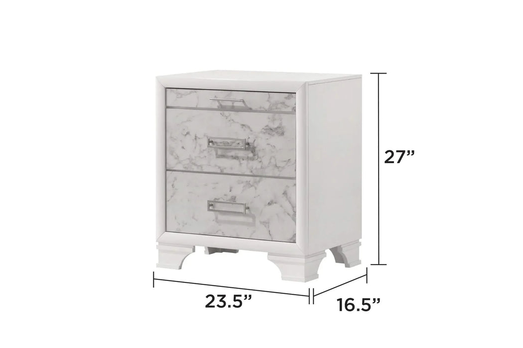 Soul Modern style full 4PC bedroom set made with wood and Drawers in white Default -DTYStore