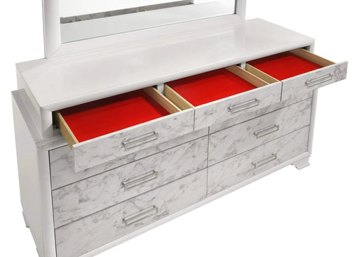 Soul Modern style full 4PC bedroom set made with wood and Drawers in white Default -DTYStore