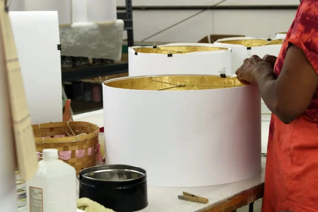 Square Bell Hardback Lampshade with Washer Fitter, Black Natural Fabric Lampshade with Gold Lining for Table Lamps, 6' Top x 12' Bottom x 10' Height Default -DTYStore