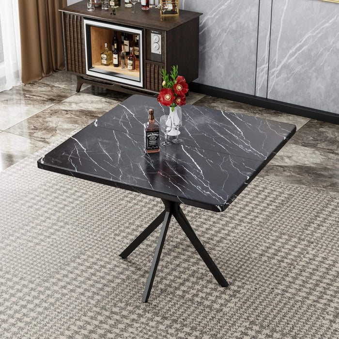 Square Dining Table, Mid Century Modern Square Dining Table for 4-6 Person, Coffee Table for Kitchen Dining Room, Office, Save Space Default -DTYStore