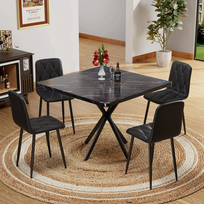 Square Dining Table, Mid Century Modern Square Dining Table for 4-6 Person, Coffee Table for Kitchen Dining Room, Office, Save Space Default -DTYStore