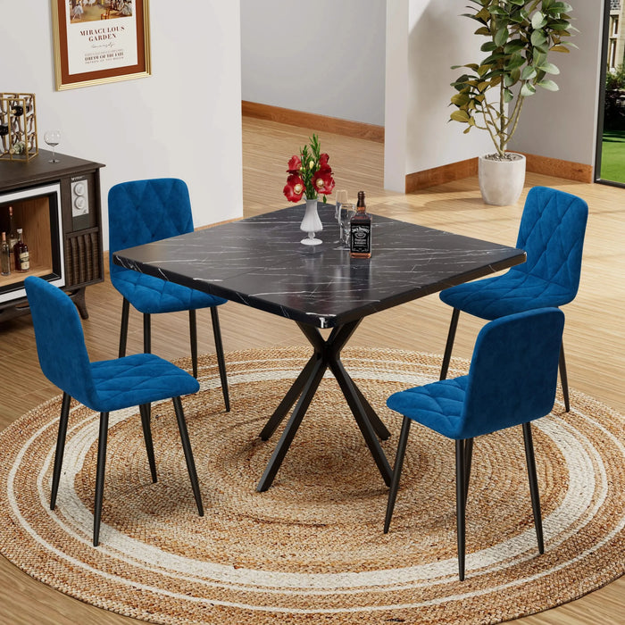 Square Dining Table, Mid Century Modern Square Dining Table for 4-6 Person, Coffee Table for Kitchen Dining Room, Office, Save Space Default -DTYStore