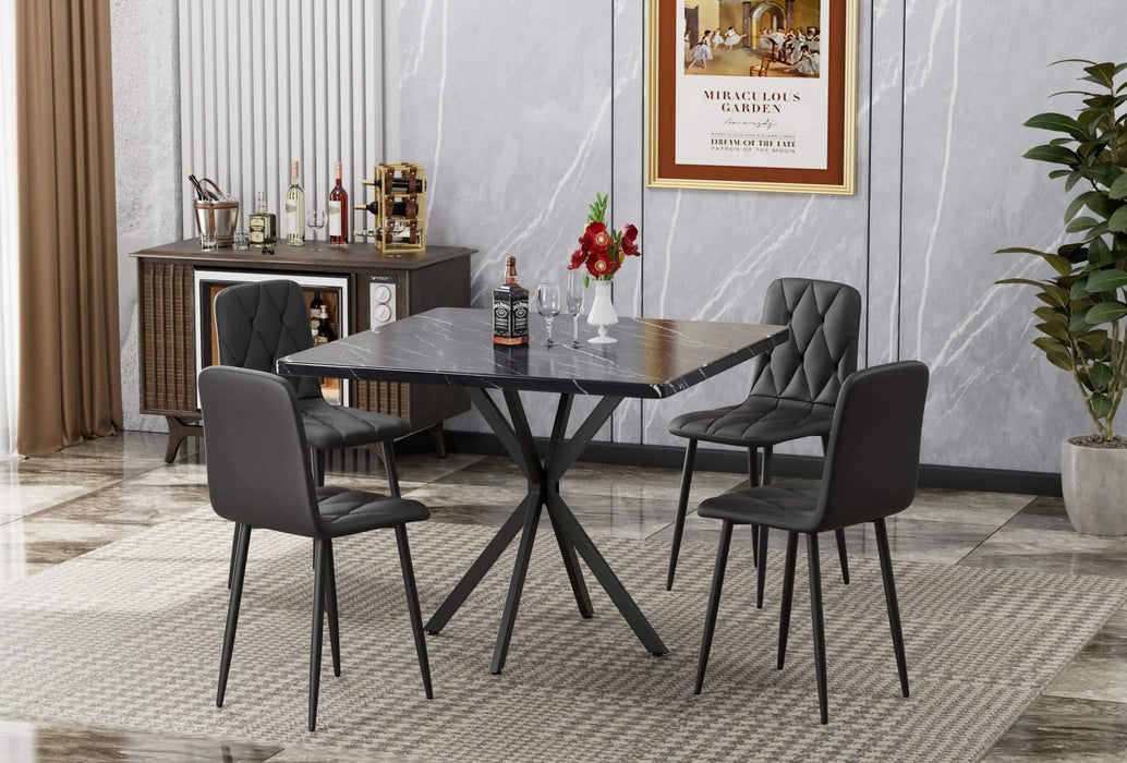 Square Dining Table, Mid Century Modern Square Dining Table for 4-6 Person, Coffee Table for Kitchen Dining Room, Office, Save Space Default -DTYStore