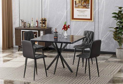 Square Dining Table, Mid Century Modern Square Dining Table for 4-6 Person, Coffee Table for Kitchen Dining Room, Office, Save Space Default -DTYStore