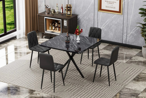 Square Dining Table, Mid Century Modern Square Dining Table for 4-6 Person, Coffee Table for Kitchen Dining Room, Office, Save Space Default -DTYStore