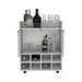 St Andrews Bar Cart with Built-In 8-Bottle Rack, Double Glass Door Cabinet, and Aluminum-Edged Top Surface Default -DTYStore
