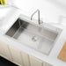 Stainless Steel Kitchen Sink, 30″x22″ Single Bowl, Overmount Handmade Sink in Brushed, with Cutting Board, Colander- DTY Store