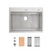 Stainless Steel Kitchen Sink, 30″x22″ Single Bowl, Overmount Handmade Sink in Brushed, with Cutting Board, Colander - DTY Store