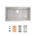 Stainless Steel Kitchen Sink, 33″x19″ Single Bowl, Undermount Handmade Sink in Dark Gray, with Cutting Board, Colander- DTY Store