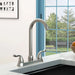 Stainless Steel Kitchen Sink Faucet with 2 Handles, Brushed Nickel Finish, 3-Hole Installation - DTY Store