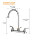 Stainless Steel Kitchen Sink Faucet with 2 Handles, Brushed Nickel Finish, 3-Hole Installation - DTY Store